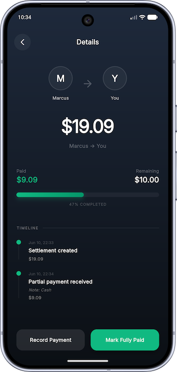 Splitly Transaction Details